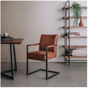 Eetkamerstoel Ferro met armleuning - Licht bruin | Towerliving