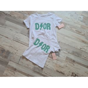 Dior Meisje T-shirt Wit met Dior opdruk Maat 140