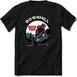 Downhill | TSK Studio Mountainbike kleding Sport T-Shirt | Roze | Heren / Dames | Perfect MTB Verjaardag Cadeau Shirt Maat M