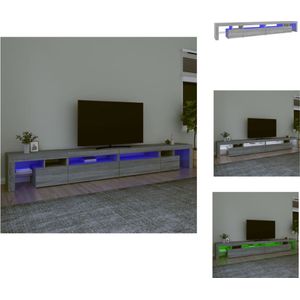 vidaXL TV-meubel V2 - Grijs sonoma eiken - 290x36.5x40 cm - RGB LED-verlichting - Kast