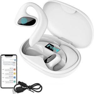 Simultane vertaler hoofdtelefoon - Draadloze Auriculares Traductor - 144 talen vertaling - Bluetooth-app - Bedrijven op reis - Wit .