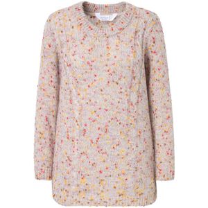 Janet & Joyce - Dames - Trui classic fit noppengaren kabelsteek - Rood - Maat 42+