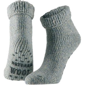 Wollen huis sokken anti-slip voor meisjes lichtblauw maat 23-26