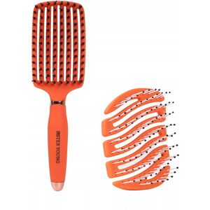 Set Haarborstels OVIA & MILA APRICOT - Varkenshaar & Nylon