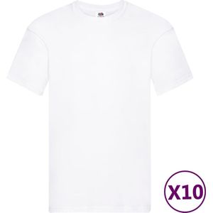 Fruit of the Loom T-shirts Original 10 st XXL katoen wit