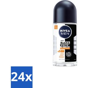 24 x NIVEA MEN - Deodorant Roller - Black & White Ultimate Impact - 50 ml - Deodorant - Zweetbestendig - Anti-vlekken - Kledingbescherming - Huidbescherming
