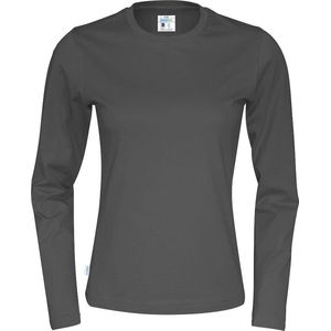 Cottover T-SHIRT LONG SLEEVE LADY - GOTS GECERTIFICEERD 141019 - Antraciet - XS