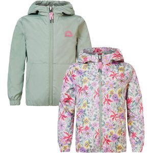 Noppies Girls Jacket Ellisville reversible all over print Meisjes Jas - Whitecap Gray - Maat 104