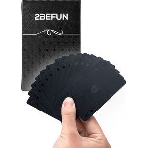 2BEFUN® Luxe Waterdichte Speelkaarten - Kaarten - Kaartspel - Pokerkaarten - Drankspel - Zwart