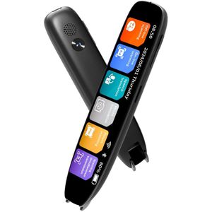 Vertaalpen – 142 Talen – OCR Tekstscanner – Spraak & Foto Vertaling – Draadloos – Dyslexie Hulp – USB Oplaadbaar – Zwart