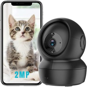 GTB® Huisdiercamera - Babyfoon met Camera - Huisdiercamera met App - Zwart - 8cm x 8cm x 11cm