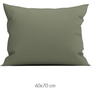 2x Premium Katoen/Satijn Kussenslopen Groen | 60x70 | Subtiel Glazend | Zacht En Luxe