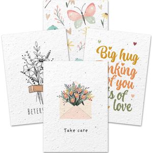Groeipapier kaartenset | Sterkte | Growingpaper | Kaartenset | Plantbare kaarten | Duurzame kaarten | Wenskaarten sterkte | Inclusief enveloppen | Prijs inclusief verzendkosten