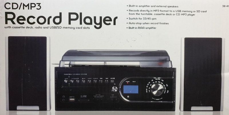 Tip top vintage audio music center-  platenspeler, cd speler, usb afspelen en opnemen, radio, casssette, afstandsbediening. afstandsbediening.