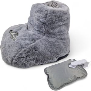 Luxema - Elektrische Voetenwarmer - Grijs - Draadloos - Wasbaar - Voetenkruik