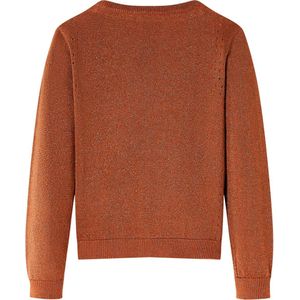 Kindervest Gebreid Cognac - Maat 128 Kindervest - Kinderkleding - Meisjesjas - Jongensjas - Winterjas