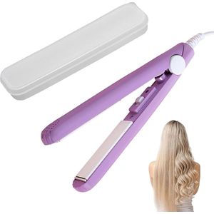 Draagbare 2-in-1 Stijltang voor Glad en Krullend Haar - Snelle Opwarming en Beschermdoos
