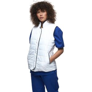 Lichtgewicht gewatteerd gilet dames met hoge kraag en steekzakken