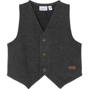 Name It baby jongens vest ROXO Dark Grey Melange NMMROBINO