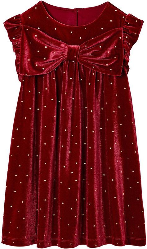 Kerstjurk - Rood - Meisjes - Met Gladde Fluwelen Strik