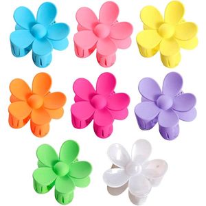 8 stuks bloem haarklauwen antislip sterke hold schattige clips voor medium dik haar - Madeliefje haaraccessoires voor vrouwen en meisjes