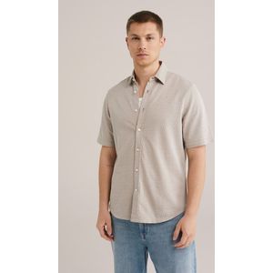 WE Fashion Heren jersey overhemd met jacquard-dessin