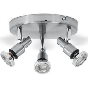 B.K.Licht - Plafondspots Badkamer - badkamerlamp - GU10 fitting - opbouwspots met 3 lichtpunten - draaibar - IP44 - incl. 3x GU10 - 3.000K - 400Lm - 5W