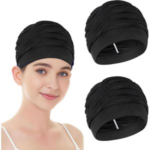 Thelau - Voor dames en heren - Nylon badmuts voor volwassenen met lang haar - Set van 2 badmutsen