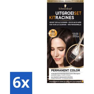 6 x Schwarzkopf - Uitgroeiset - Donkerbruin - Haaruitgroei - Haarkleur Bijwerken - Donkerbruin Haar - Snelle Kleuring - Kleur Touch-up