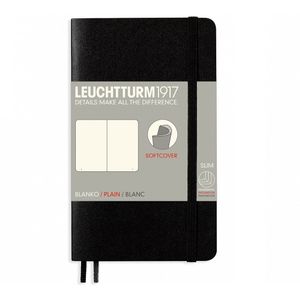 Leuchtturm1917 Softcover Notitieboek Zwart - Pocket - Blanco