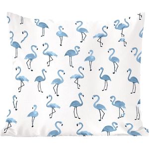 Sierkussens - Kussentjes Woonkamer - 50x50 cm - Flamingo - Blauw - Patronen