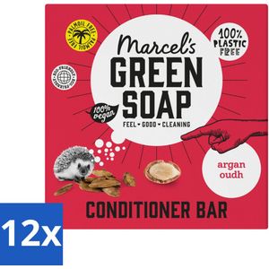 12 x Marcel's Green Soap - Conditioner Bar - Argan & Oudh - Krachtige werking - 60 gr - Haarverzorging - Conditioner Bar - Argan - Oudy - Biologisch
