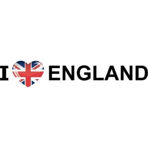 I Love England hartjes vlaggen stickers - Great Britain vlag stickers