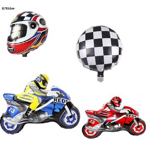 Motor Ballonnen Set - Race monster - Race - Thema feest - Versiering - Helm - Finish - Motoren - Bike - Verjaardag - Folie ballon - Ballonnen - Race motoren - Motor Thema - Helium ballon - Wedstrijd - Race wedstrijd - Go
