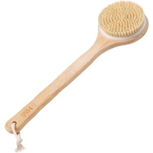 TRANKIELO® - Bamboe Doucheborstel met Lange Steel – Exfoliërende Badborstel met Natuurlijke Haren – Lichtgewicht Body Scrubber