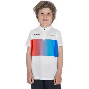 Cube Teamline Korte Mouw Wielertrui Wit 2XL Jongens,Meisjes
