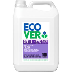 Ecover Wasmiddel Voordeelverpakking 5L - 100 Wasbeurten - Ecologisch & Krachtig - Voor Gekleurde Was - Appelbloesem & Freesia Geur