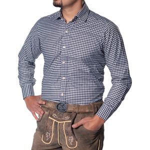 Tannhauser Leopold Oktoberfest Blouse Oktoberfest Heren Carnavalskleding Heren voor bij Lederhosen Man - Lange Mouw - Zwart - 70%Katoen30%Viscose - Maat 2XL