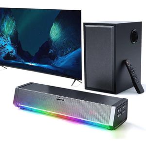 Draadloze Soundbar en Subwoofer voor Thuisbioscoop - Bluetooth, Optisch, AUX, Coaxiaal