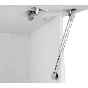 1 stuks - Gasveer voor Klep - Gaslift - 80N - Totale Lengte 180 mm - Draagvermogen 5-8 Kg - Staal - Telescopische Kastdeur Gasveer - Hydraulische Ondersteuning - Deurliftdemper voor Kastdeur of Klep - Meubel montageonderdelen