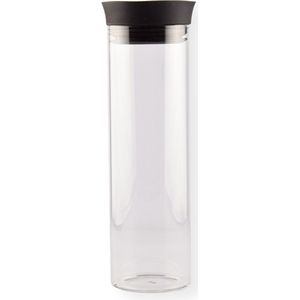 Stijlvolle Glazen Waterkan met Deksel - 1L Capaciteit - Transparant - Voor Fruitwater en Alkalisch Water