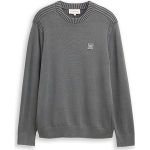 TOM TAILOR - Trui - Donkergrijs - Knitwear - Lange Mouw