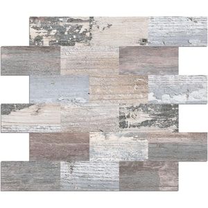 10-vel Peel and Stick Backsplash-tegel voor keuken - PVC houten tegeleffect - groot formaat 135 ""x 114 inch