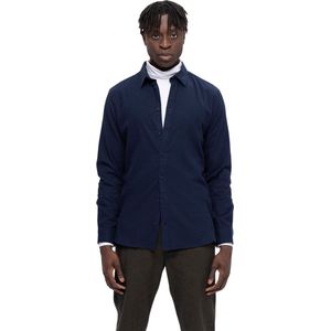 Selected Homme Heren Overhemd SLHSLIMOWEN-FLANNEL slim fit Blauw S Volwassenen
