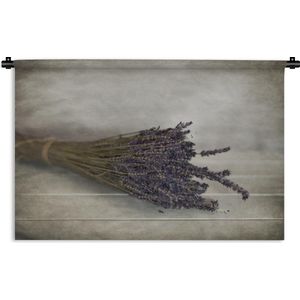 Wandkleed Kruiden en Specerijen - Boeket gedroogde lavendel Wandkleed katoen 120x80 cm - Wandtapijt met foto