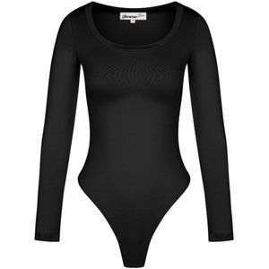 Body Rebecca - Maat S - Zwart - Basic en chique - Licht corrigerend, met drukknoopjes - Damesdingetjes