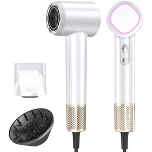Sneldrogende haardroger met diffuser en negatieve ionen, 160.000 RPM motor voor thuis en op reis