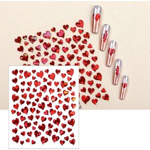 Nagelstickers | Nail Art | Rode Hartjes | Zelfklevend | Manicure Set
