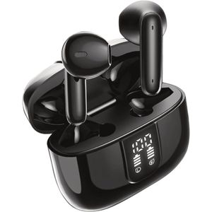 Draadloze In-Ear Hoofdtelefoons met Ruisonderdrukking en Bluetooth 5.4 - Sport & Reizen - Zwart