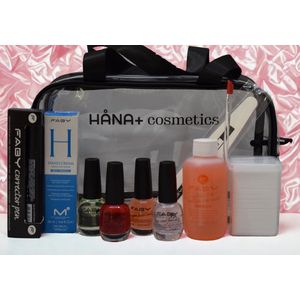 Faby Professionele Manicure Set – Vegan & 10-Free Nagelverzorging – Inclusief Oxygen Basecoat, Faby’s Red, Top Coat Fast Dry, Handcrème & Accessoires